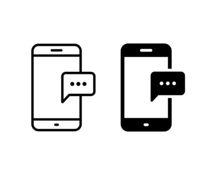 Smartphone text message icon. Otp sms password icon. Mobile notification icon. Smartphone message icon symbol vector