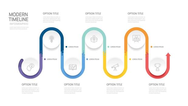 7 Steps Business infographic timeline arrow design template. Business milestone and strategy presentation. vector