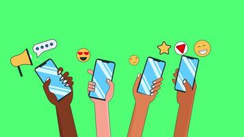 groen scherm media speler of Speel Aan tablet of tab met icoon en Speel knop. 4k resolutie animatie. video