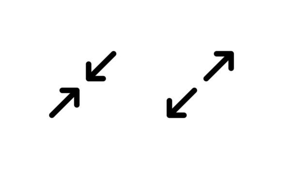 Expand and collapse screen icon. Exit full screen symbol vector