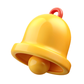 dinâmico amarelo 3d notificação Sino ícone - ativo alerta e urgente lembrete png