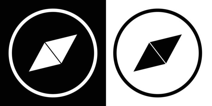 Compass icon set. Arrow compass icon sign and symbol black and white background. Flat icon for website design and development element of navigation. Simple illustration. eps 10 vector
