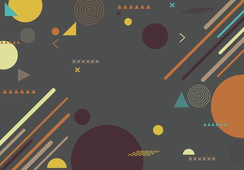 Abstract geometric background with circles, triangles and lines vector
