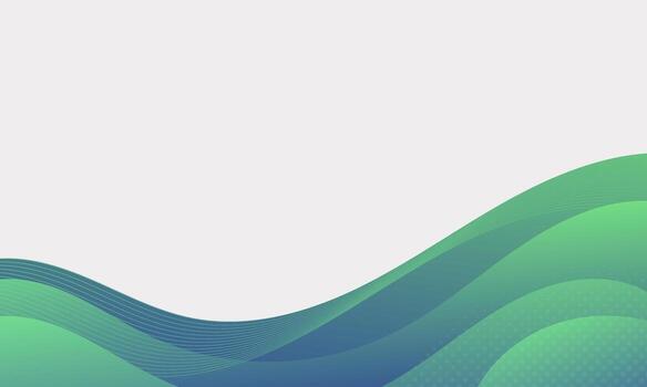 Abstract background with flowing emerald green waves. vector