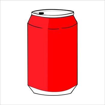 Brightly colored red can ready for consumption or design use vector