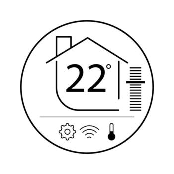 dispositivo muestra Actual temperatura y ajustes claramente. vector
