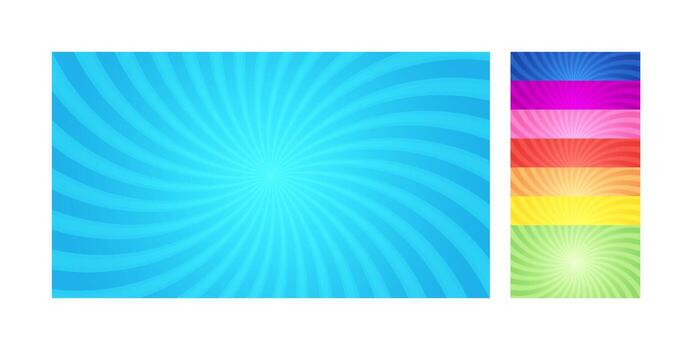 Set Of Simple Colorful Radiant Light Burst Blank Background Textures Design vector