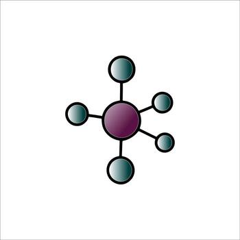 Atom molecule particle sketch art vector