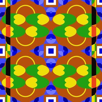 Bold Memphis rug pattern seamless colorful geometric retro design. vector