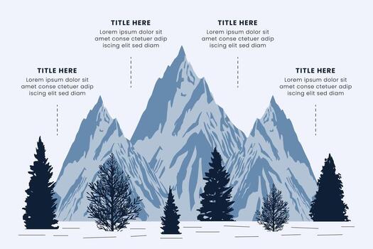Route to Success Mountain Infographic Design is a successful startup business. Presentation slide template. vector