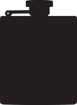 Mysterious Black Flask Silhouette A Dark and Brooding Image of a Hip Flask against a White Background vector
