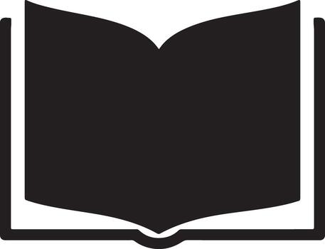 Serene Black Book Icon Open Book Symbol for Knowledge, Education, and Learning in a Minimalist Style vector