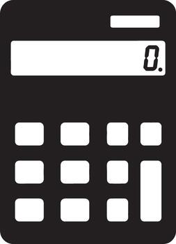 Simple Black and White Calculator Icon A Clean, Minimalist Design for Digital Displays and Applications vector