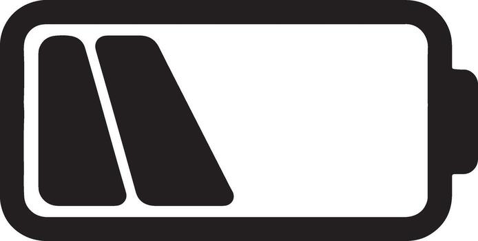 Low Battery Icon A Depiction of Nearly Empty Power on a Digital Device, Illustrating a Critical State of Charge vector