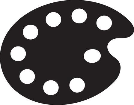artístico negro y blanco paleta icono un simple, elegante diseño para creativo proyectos y sitios web vector
