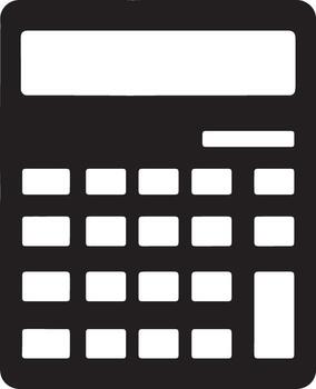 negro y blanco calculadora icono un limpio, minimalista diseño para digital muestra y aplicaciones vector