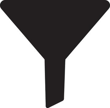 Simple Black Funnel Icon A Minimalist Graphic Depicting Filtering, Selection, and Data Processing in a Clean, Modern Style vector