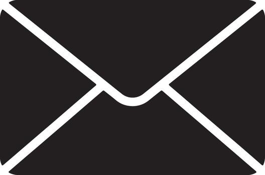 Simple Black and White Envelope Icon Minimalist Digital Mail Symbol for Communication, Messaging, and Correspondence Design vector