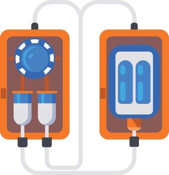 A flat style icon showing body sensor vector