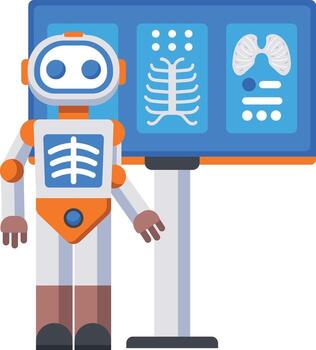 A flat style icon representing ai scanner vector