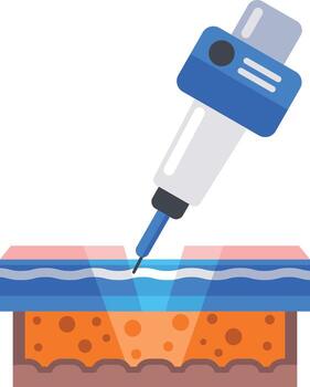 A flat style icon showing lab scalpel vector