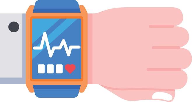 A flat style icon representing health tracker vector