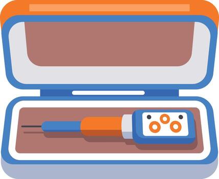 A flat style icon representing nano injector vector