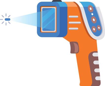 A flat style icon representing laser tool vector