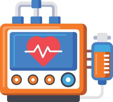 A flat style icon showing heart reader vector