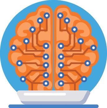un plano estilo icono representando neural red vector