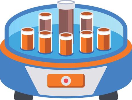 A flat style icon representing lab centrifuge vector