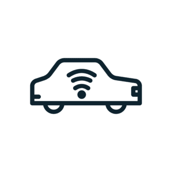 ansluten bil ikon i linje stil. perfekt för appar, webbplatser, ui ux, presentationer, eller infografik. redigerbar illustration fil med rena design och modern design. transparent bakgrund. png