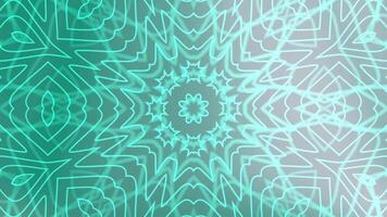 aqua azul hipnotizante simétrico caleidoscópio animação com intrincado cerceta padrões e suave luz gradiente efeitos video