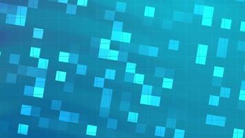 ártico azul abstrato tecnologia fundo com azul quadrados mudança em rede padrão, criando uma futurista digital exibição video
