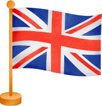 Watercolor UK flag on stand png