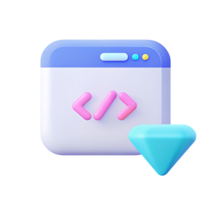 moderno web desarrollo icono 3d hacer tecnología concepto png
