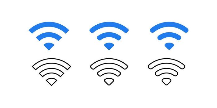 wifi icon set. Network symbol. Wireless connection illustration. Wi-Fi signal sign vector
