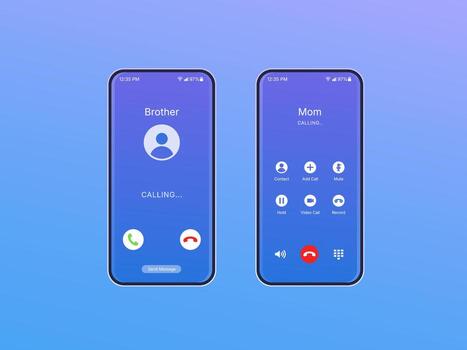 Phone call screen ui interface illustration vector
