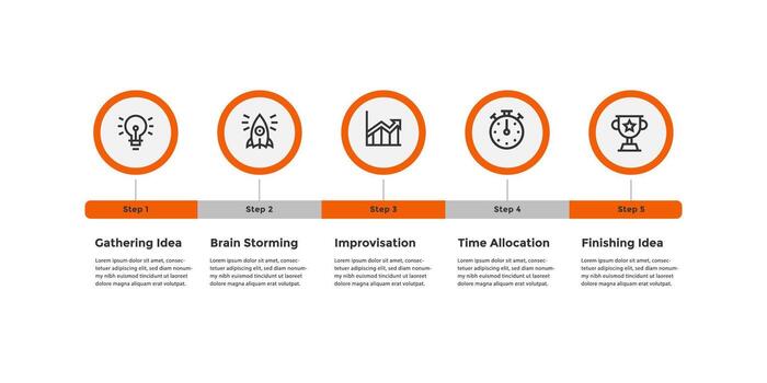 Steps business data visualization timeline process infographic template design with icons vector