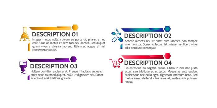 Medical infographics template. timeline with 4 steps, options. can be used for workflow diagram, info chart, web design vector
