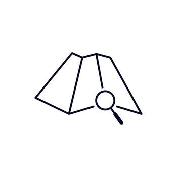 magnifying glass line Map Point Search Location Icon Template vector
