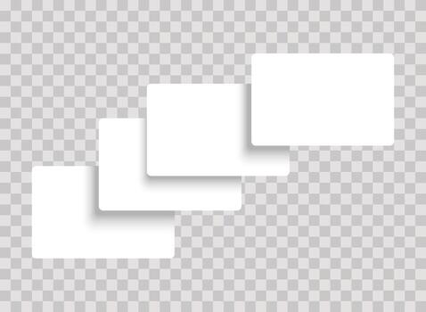 Three white rectangles with shadows vector