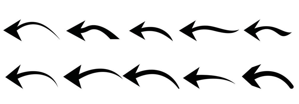 curvo flecha icono conjunto flechas recopilación, dirección símbolos, navegación diseño elementos vector