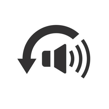 low noise level icon, reduction quiet, volume reduce, less hear, speaker flat symbol on white background - illustration vector