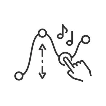 música igualada icono, sonido ola nivel control, mezcla consola atenuadores, Delgado línea web símbolo en blanco antecedentes - editable carrera ilustración eps 10 vector