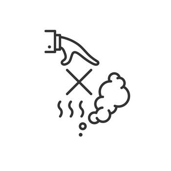 danger of burns icon, keep your hand away, hot surface and steam, do not touch, thin line web symbol on white background - editable stroke illustration eps10 vector