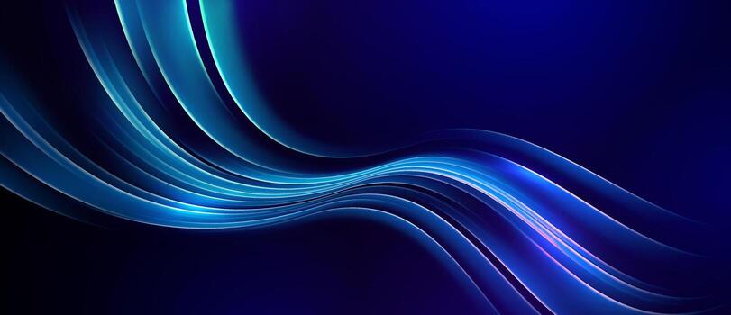 elegante resumen fluido neón ligero olas en oscuro antecedentes vector