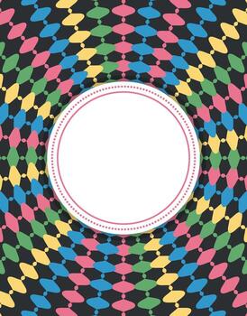 Colorful Retro Geometric Pattern with Round Frame vector