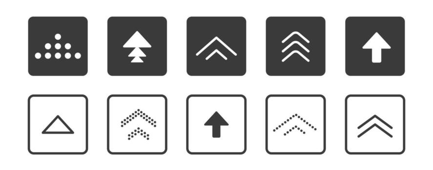 Swipe up simple icon arrow button, ui scroll symbol. Swipe slide simple minimal line sign. Move button, app interface action. vector