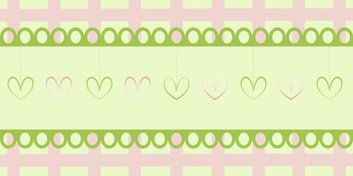 Groovy patterned border frames edge, checkered, green pink striped decorative square frame collection with heart shape. vector